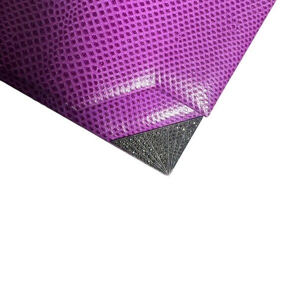 Judith Jack Karung Snakeskin Shoulder Bag Purple Marcasite Art Deco Crossbody - Picture 7 of 11